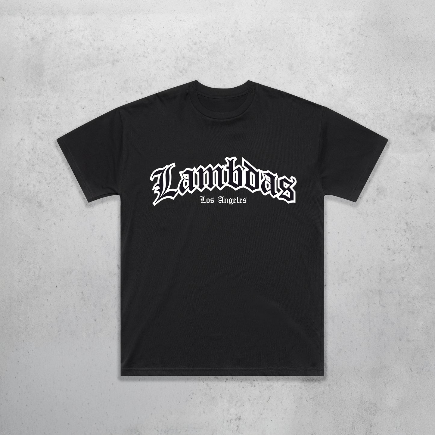Lambdas Old English LA - Classic Block Tee
